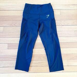 Gymshark Black Mesh Crops Cropped Capri Workout Gym Athletic Leggings Small